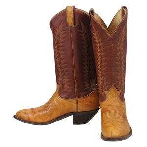 Tony Lama Two-Tone Cowboy Western Boots Marbled Vintage Black Label Women 6.5 B